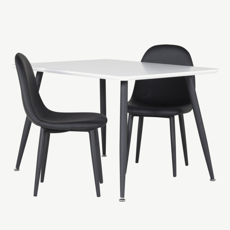 Laste söögilaud ja toolid Polar (valge MDF, must PU) - GR24151