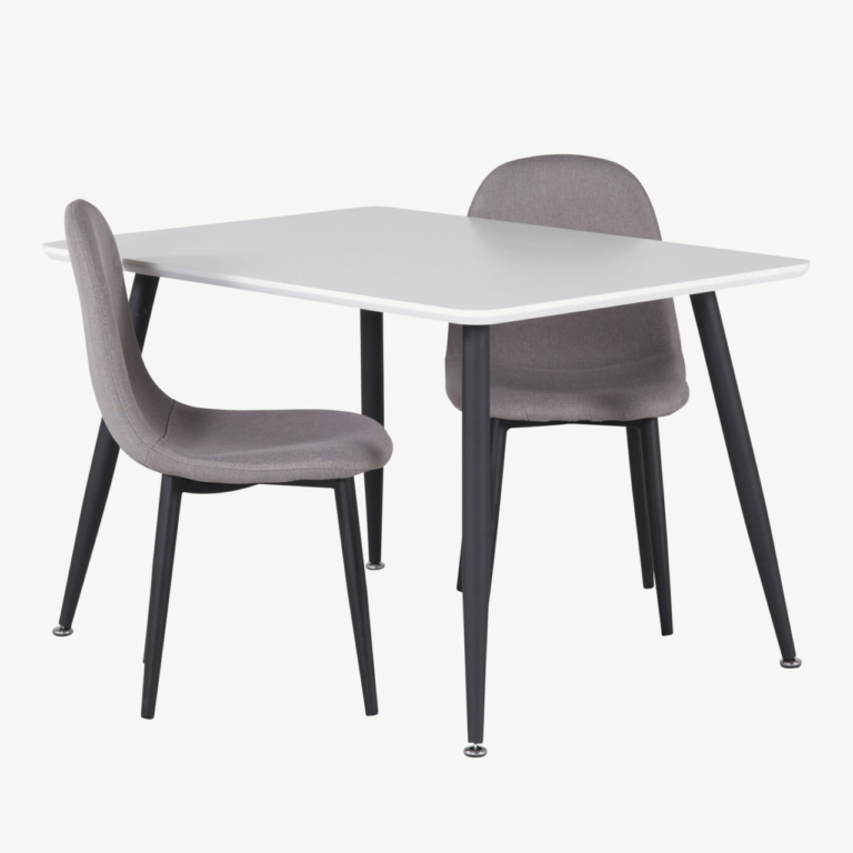 Lastemööbli söögigrupi komplekt Polar – valge MDF laud ja hallid toolid - GR24153