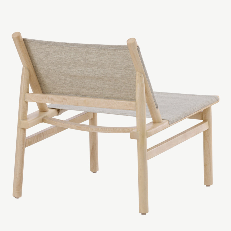 Looduslikust mangopuust ja halli polüesterkattega lounge-tugitool Millo, 62101-107 – 11