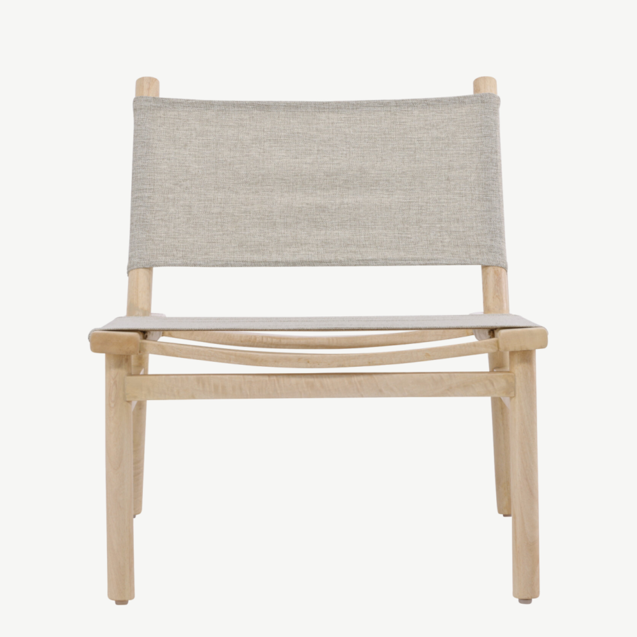 Looduslikust mangopuust ja halli polüesterkattega lounge-tugitool Millo, 62101-107 – 4