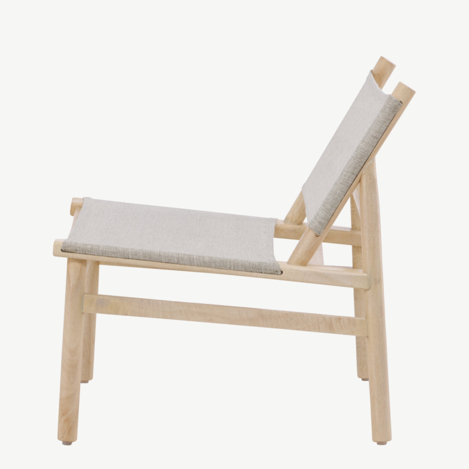 Looduslikust mangopuust ja halli polüesterkattega lounge-tugitool Millo, 62101-107 – 7