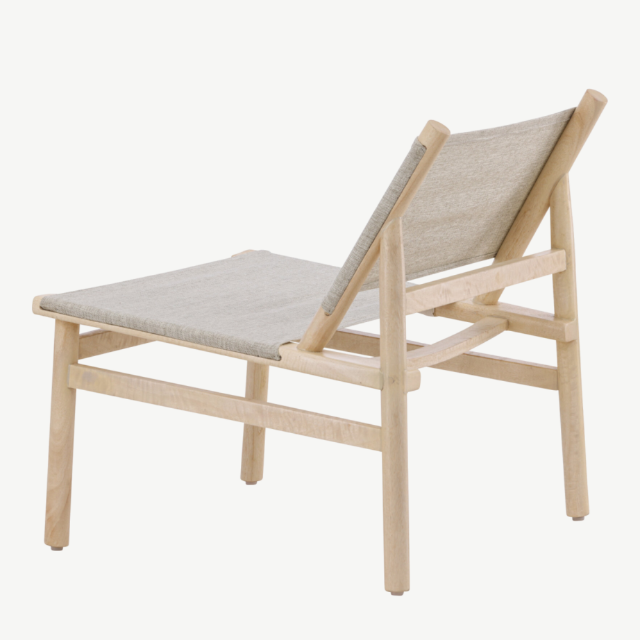 Looduslikust mangopuust ja halli polüesterkattega lounge-tugitool Millo, 62101-107 – 8