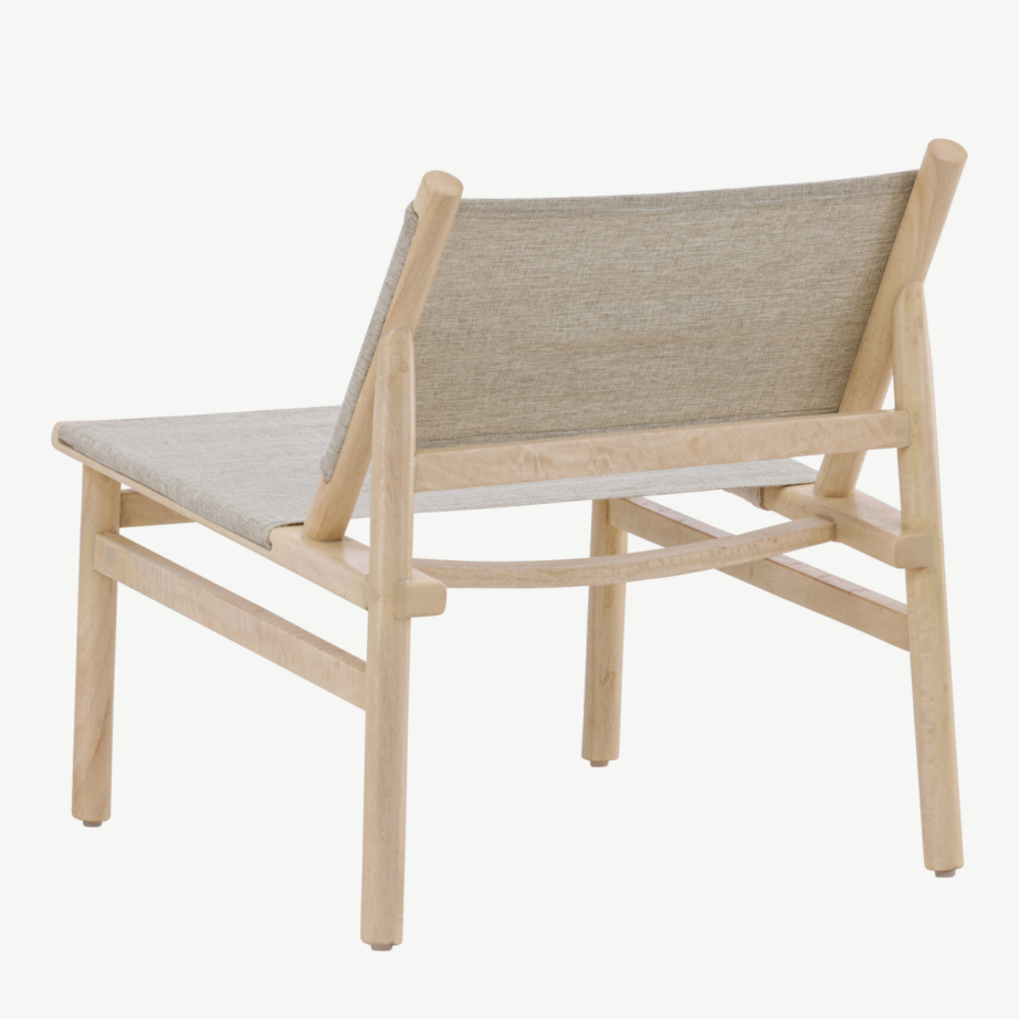 Looduslikust mangopuust ja halli polüesterkattega lounge-tugitool Millo, 62101-107 – 9