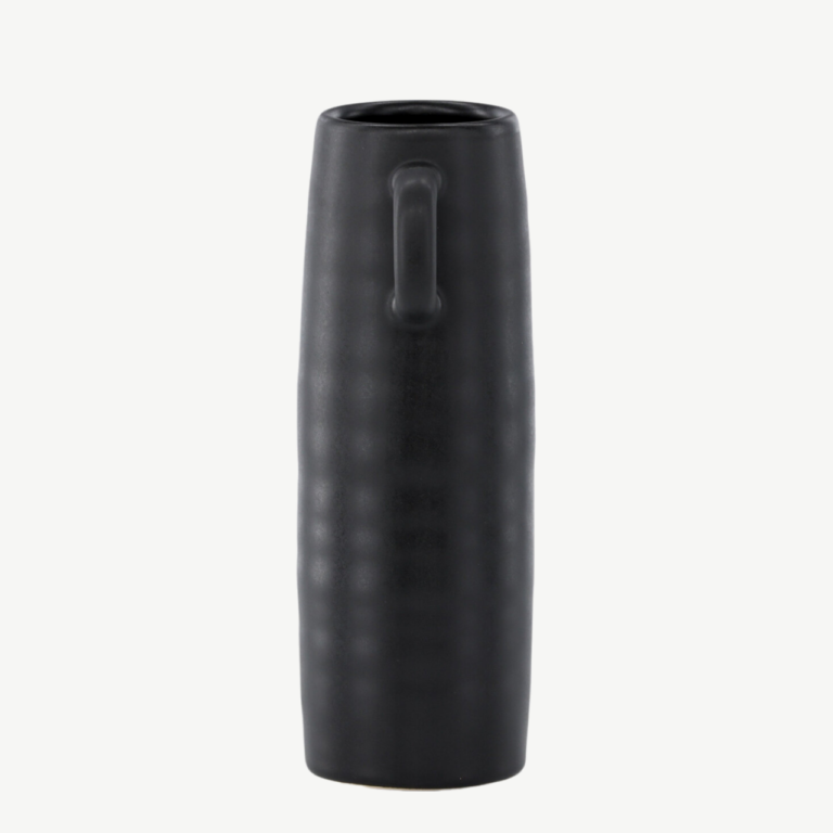 Matt must kivikeraamika vaas Cent (26 cm, kahe sangaga) - 58154-100