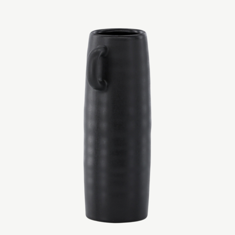 Matt must kivikeraamika vaas Cent (26 cm, kahe sangaga) - 58154-100