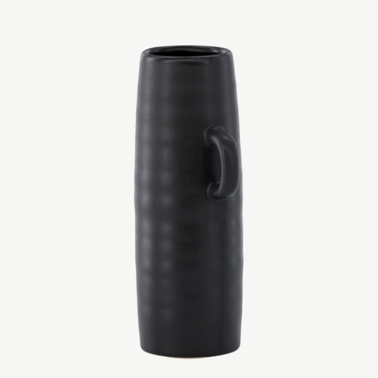 Matt must kivikeraamika vaas Cent (26 cm, kahe sangaga) - 58154-100