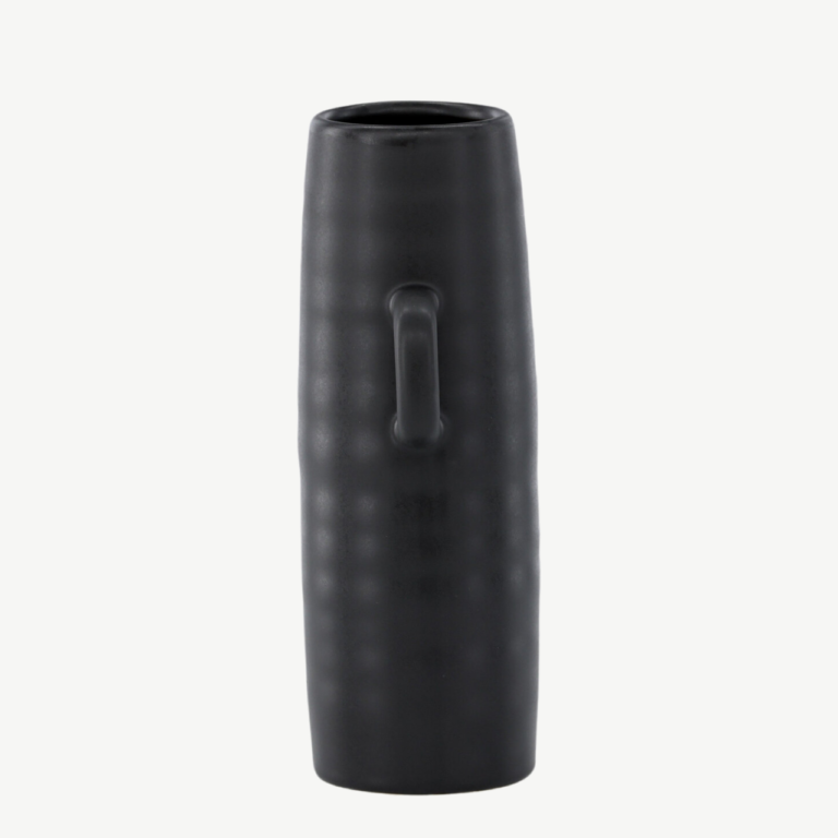 Matt must kivikeraamika vaas Cent (26 cm, kahe sangaga) - 58154-100