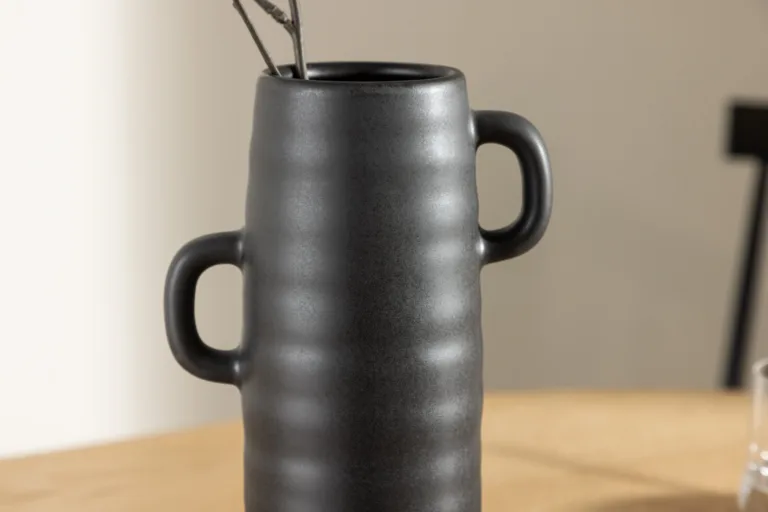 Matt must kivikeraamiline vaas Cent kahe sangaga, 26 cm - 58154-100