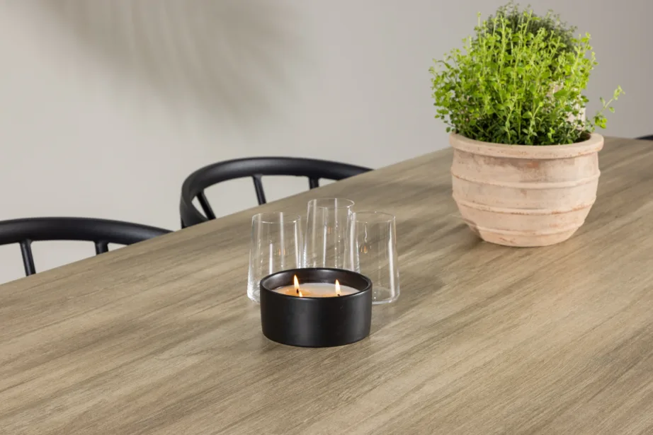 Merlo söögikomplekt välitingimustesse (alumiinium, valge laud, mustad punutud toolid, 6 tk), GR24326 – 11