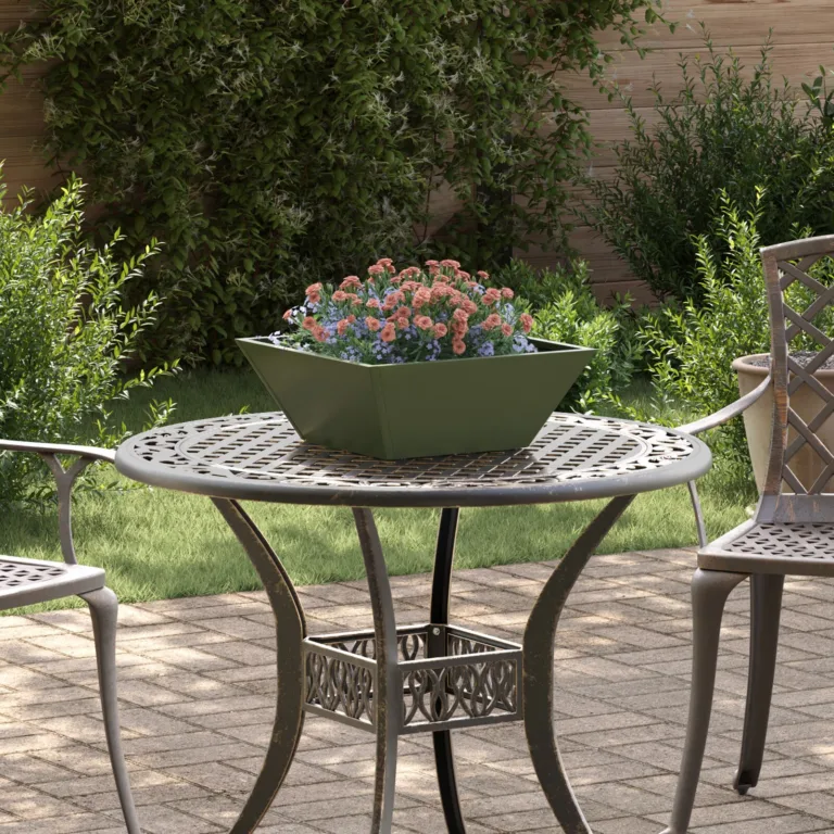 Metallist lillepott Oliivroheline Metall 40 x 40 x 15 cm