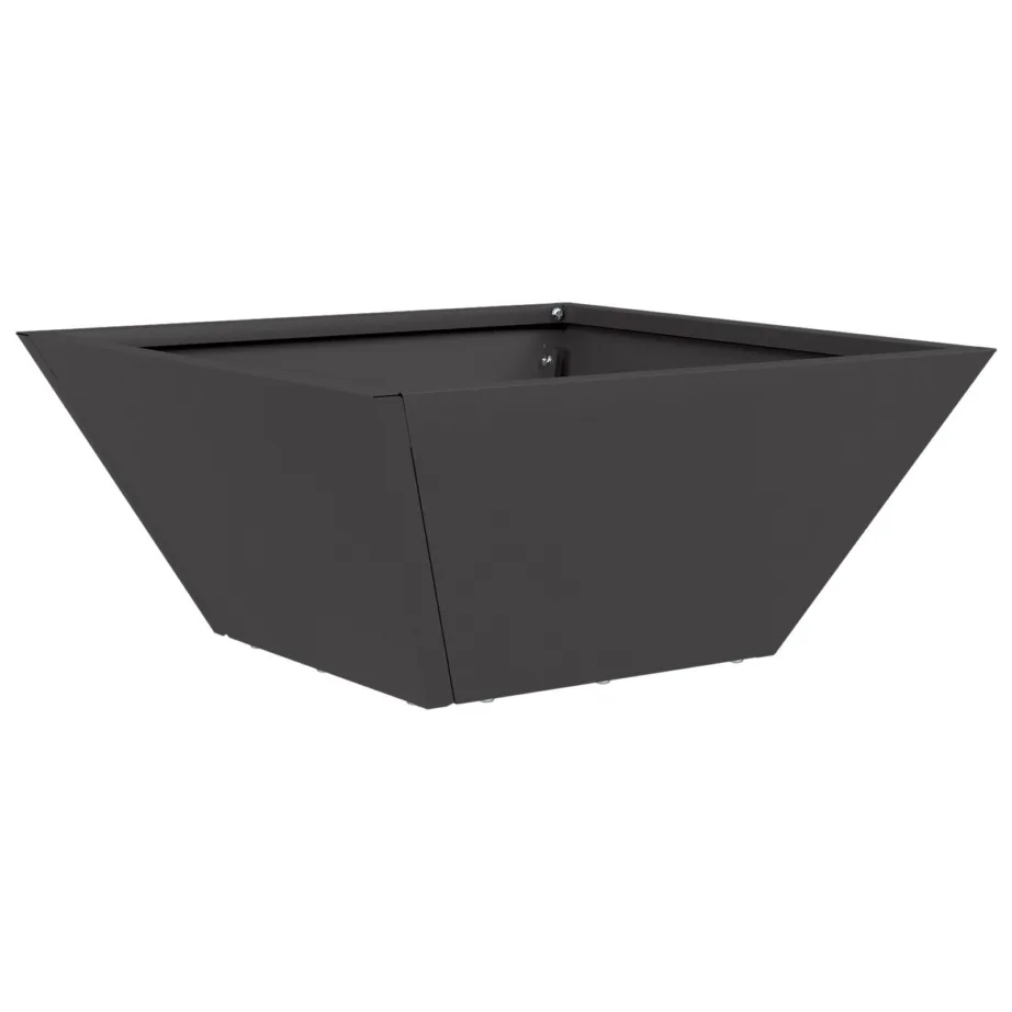 Metalltaimede alus Must Metall 35 x 35 x 15 cm Vastupidav Ruudu