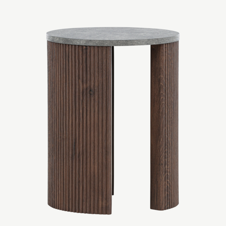 Mocha toonis MDF abilaud Bristol (ø40x52 cm, marmorimustriline pealisplaat) - 62054-125