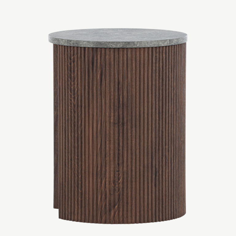 Mocha toonis MDF abilaud Bristol (ø40x52 cm, marmorimustriline pealisplaat) - 62054-125