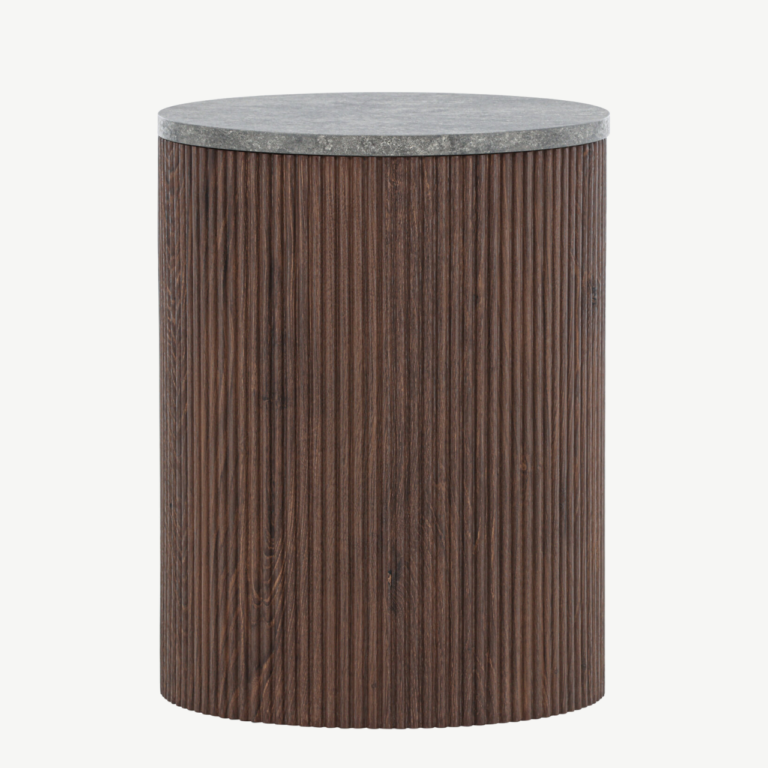 Mocha toonis MDF abilaud Bristol (ø40x52 cm, marmorimustriline pealisplaat) - 62054-125