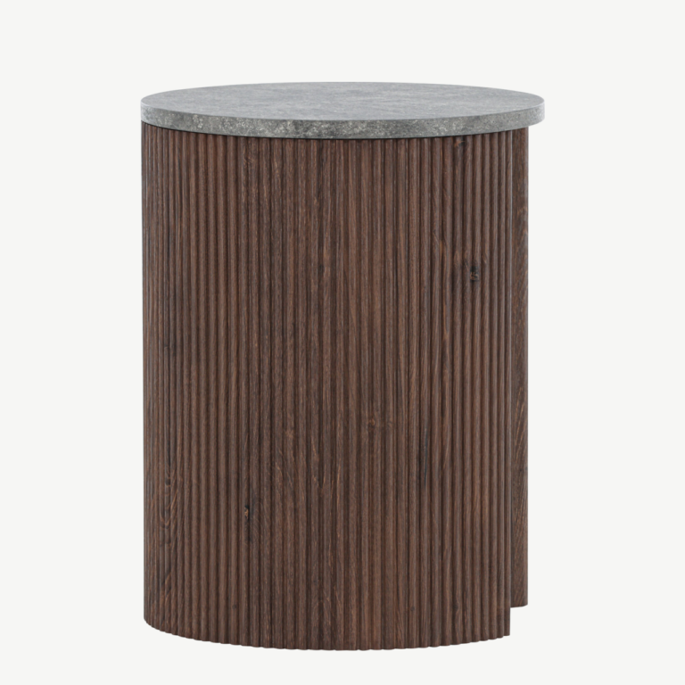 Mocha toonis MDF abilaud Bristol (ø40x52 cm, marmorimustriline pealisplaat) - 62054-125