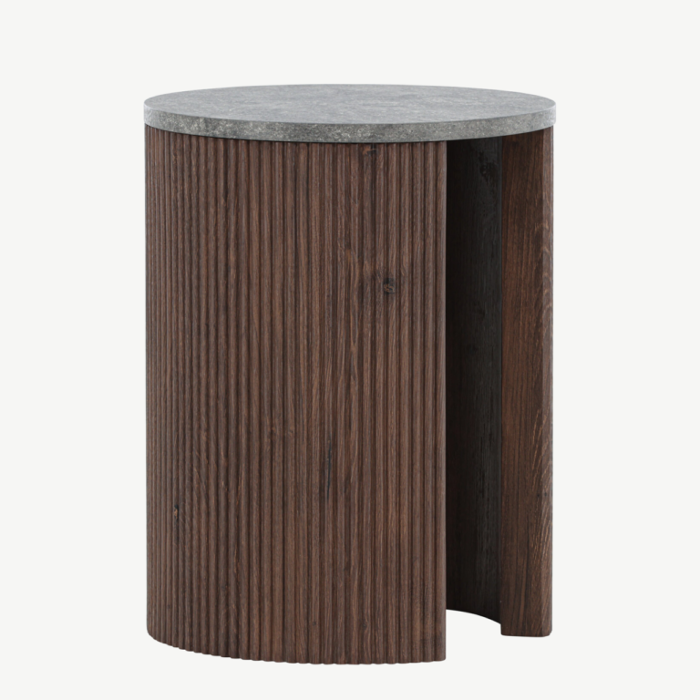 Mocha toonis MDF abilaud Bristol (ø40x52 cm, marmorimustriline pealisplaat) - 62054-125
