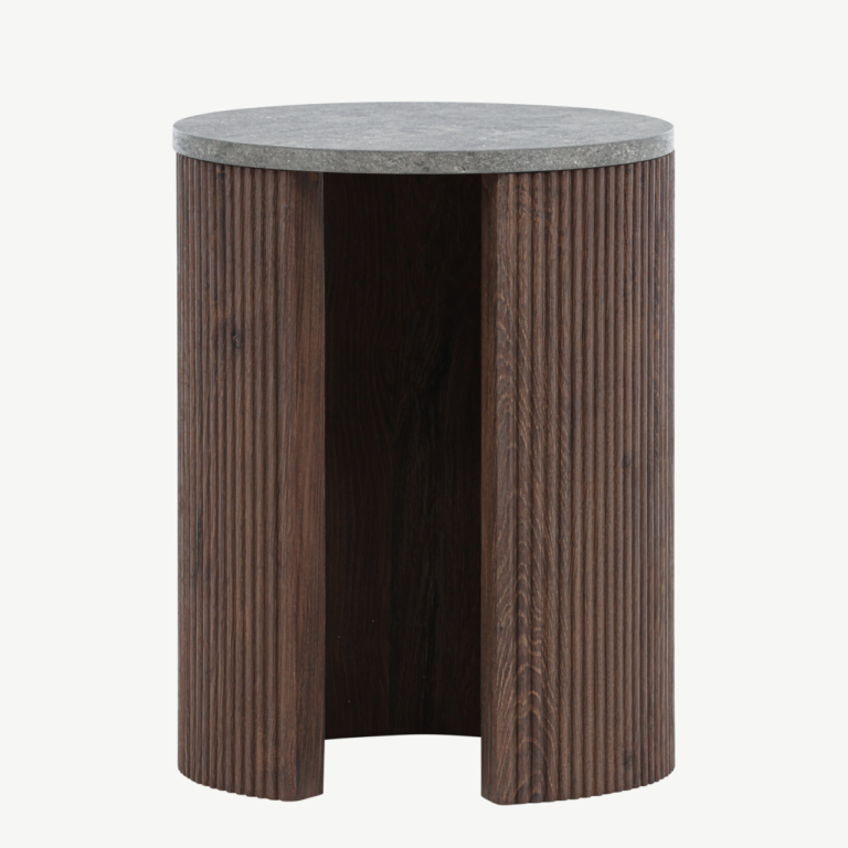Mocha toonis MDF abilaud Bristol (ø40x52 cm, marmorimustriline pealisplaat) - 62054-125