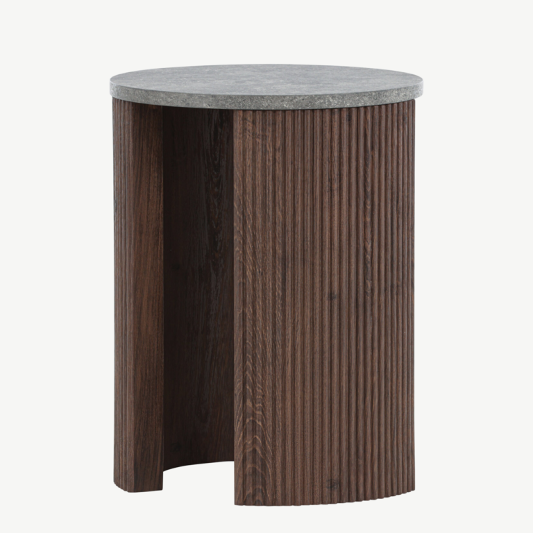 Mocha toonis MDF abilaud Bristol (ø40x52 cm, marmorimustriline pealisplaat) - 62054-125