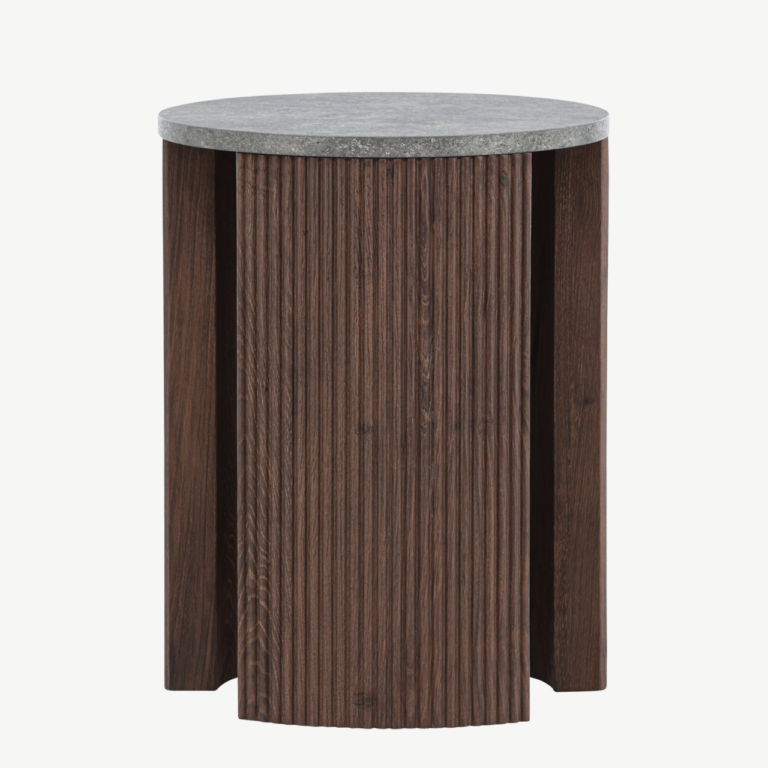 Mocha toonis MDF abilaud Bristol (ø40x52 cm, marmorimustriline pealisplaat) - 62054-125