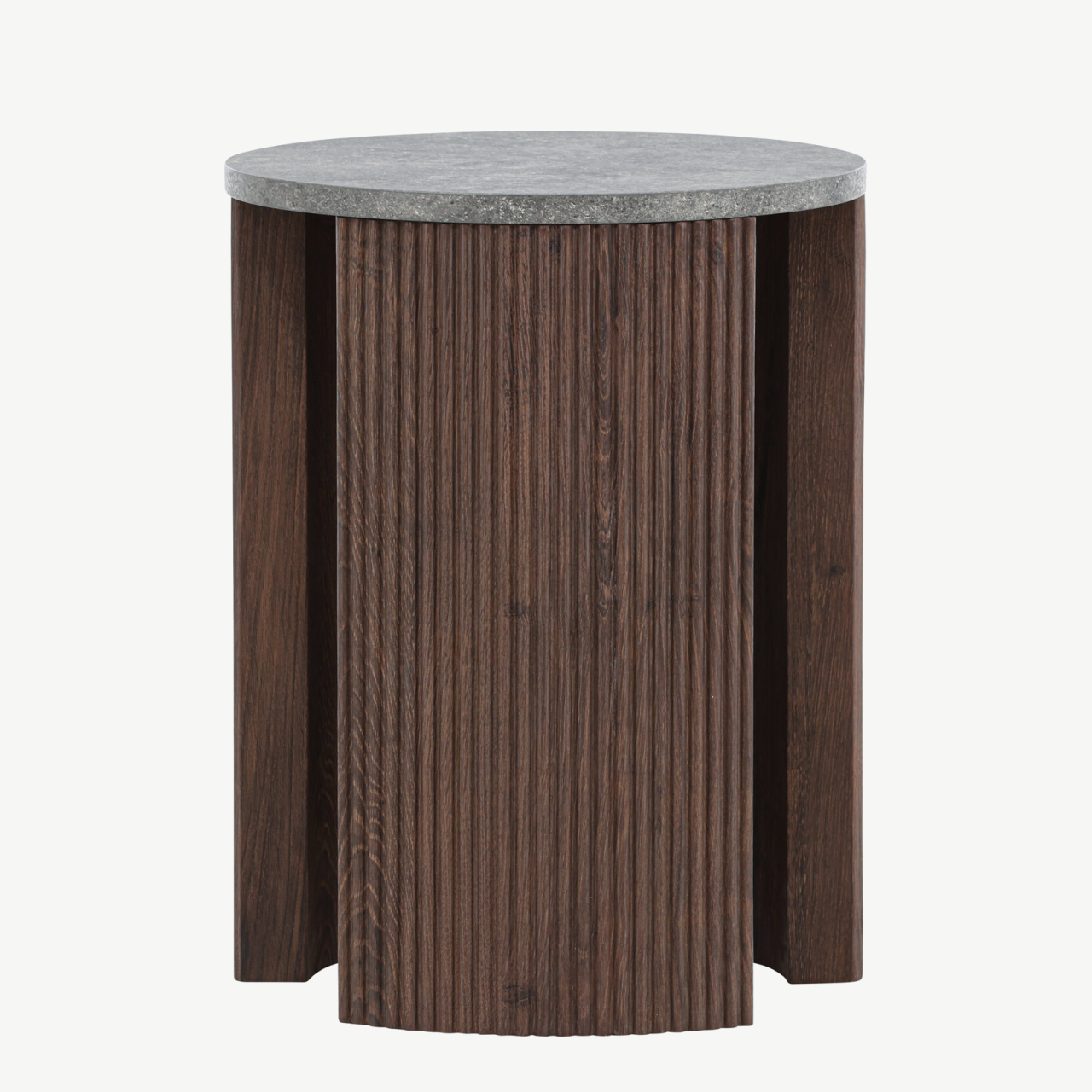 Mocha toonis MDF abilaud Bristol (ø40x52 cm, marmorimustriline pealisplaat) - 62054-125