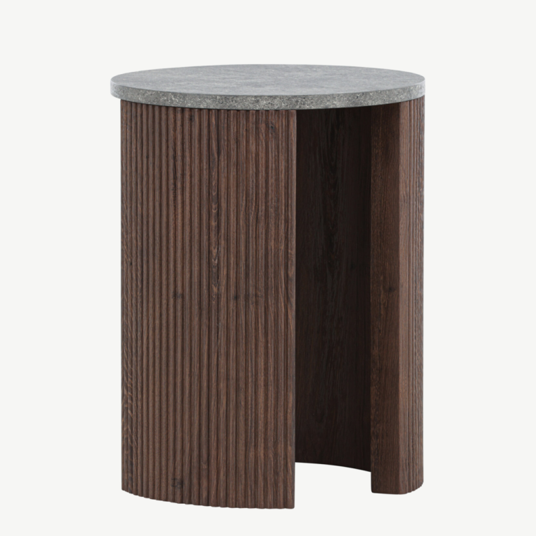 Mocha toonis MDF abilaud Bristol (ø40x52 cm, marmorimustriline pealisplaat) - 62054-125