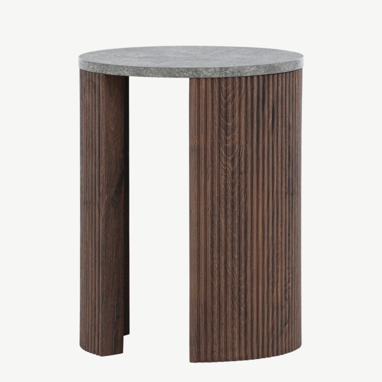 Mocha toonis MDF abilaud Bristol (ø40x52 cm, marmorimustriline pealisplaat) - 62054-125