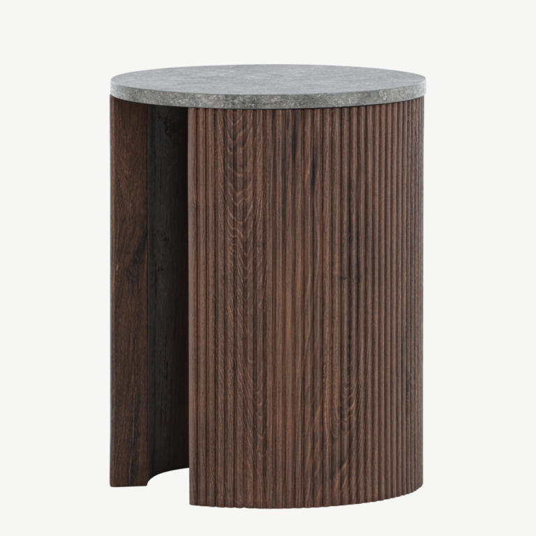 Mocha toonis MDF abilaud Bristol (ø40x52 cm, marmorimustriline pealisplaat) - 62054-125