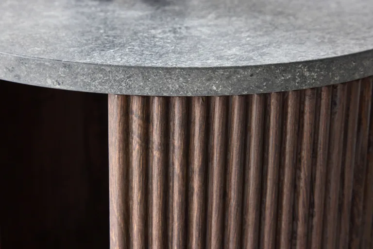 Mocha toonis MDF abilaud Bristol (ø40x52 cm, marmorimustriline pealisplaat) - 62054-125