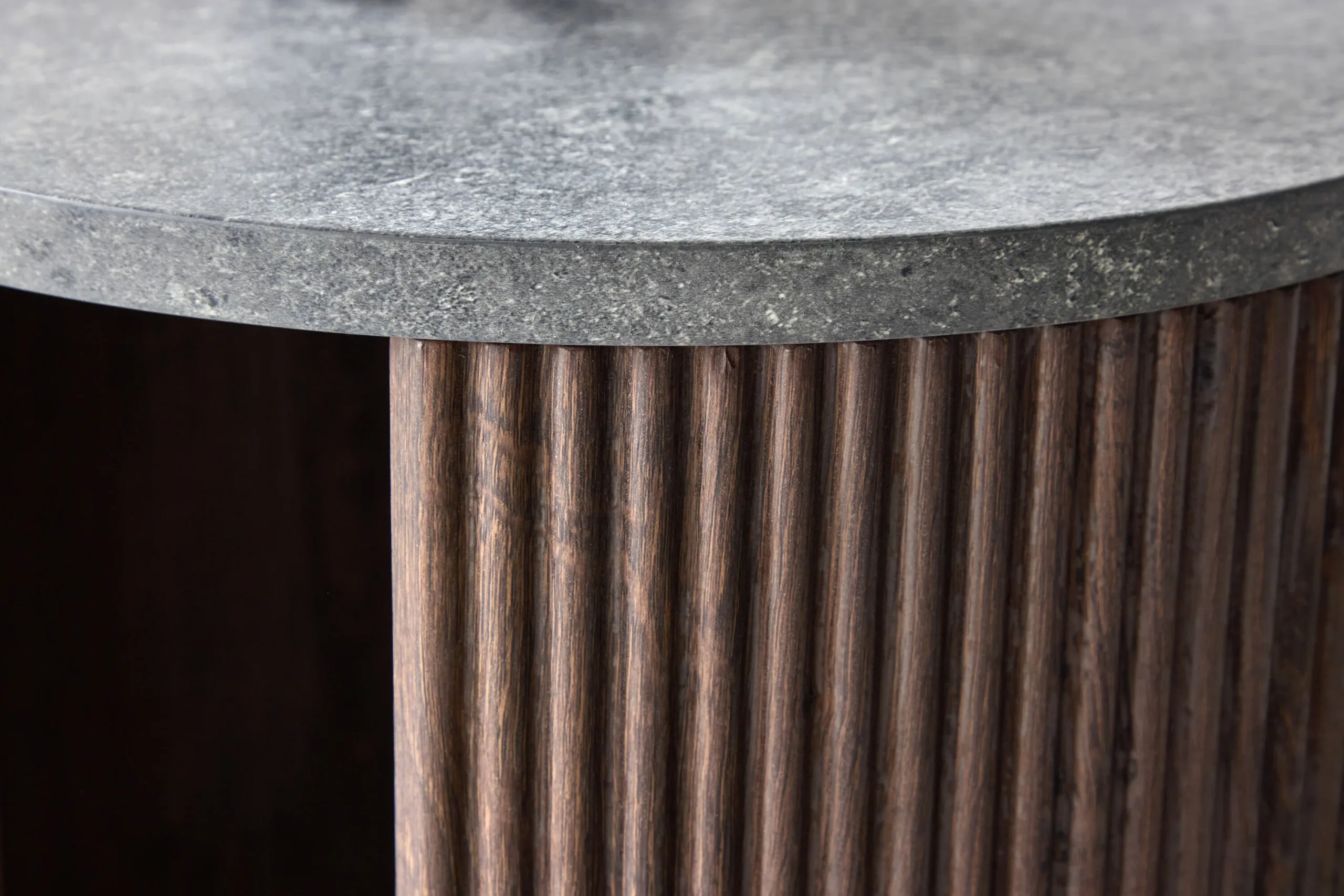Mocha toonis MDF abilaud Bristol (ø40x52 cm, marmorimustriline pealisplaat) - 62054-125