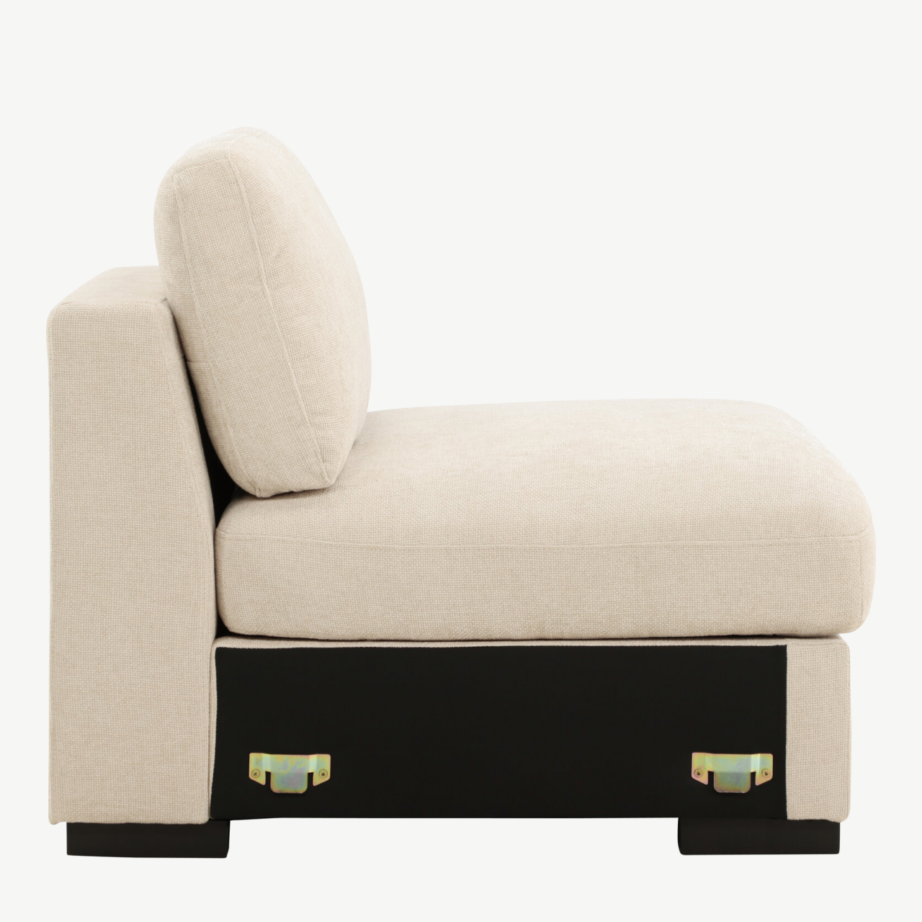 Mooduldiivani keskosa Salerno sarjast, beež polüester, mustad jalad, 62003-102 – 2