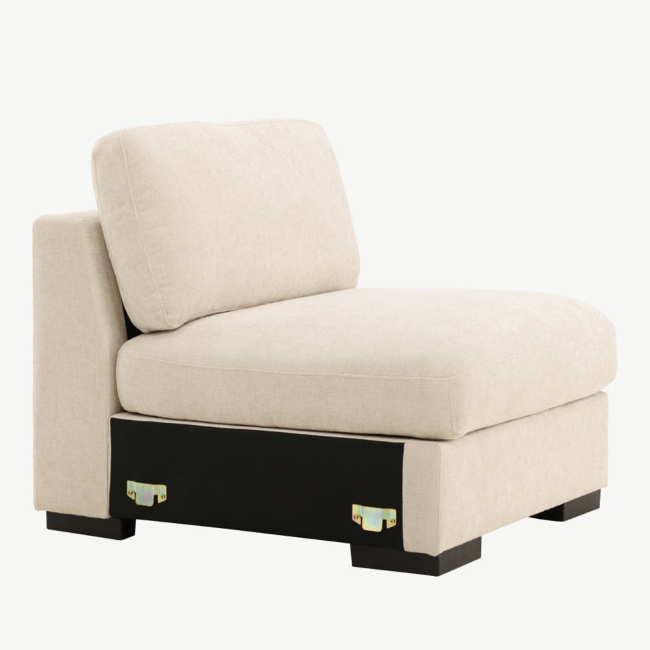 Mooduldiivani keskosa Salerno sarjast, beež polüester, mustad jalad, 62003-102 – 3