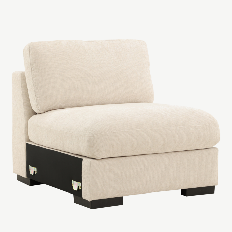 Mooduldiivani keskosa Salerno sarjast, beež polüester, mustad jalad, 62003-102 – 4