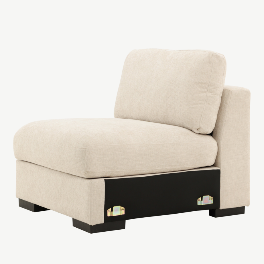 Mooduldiivani keskosa Salerno sarjast, beež polüester, mustad jalad, 62003-102 – 6