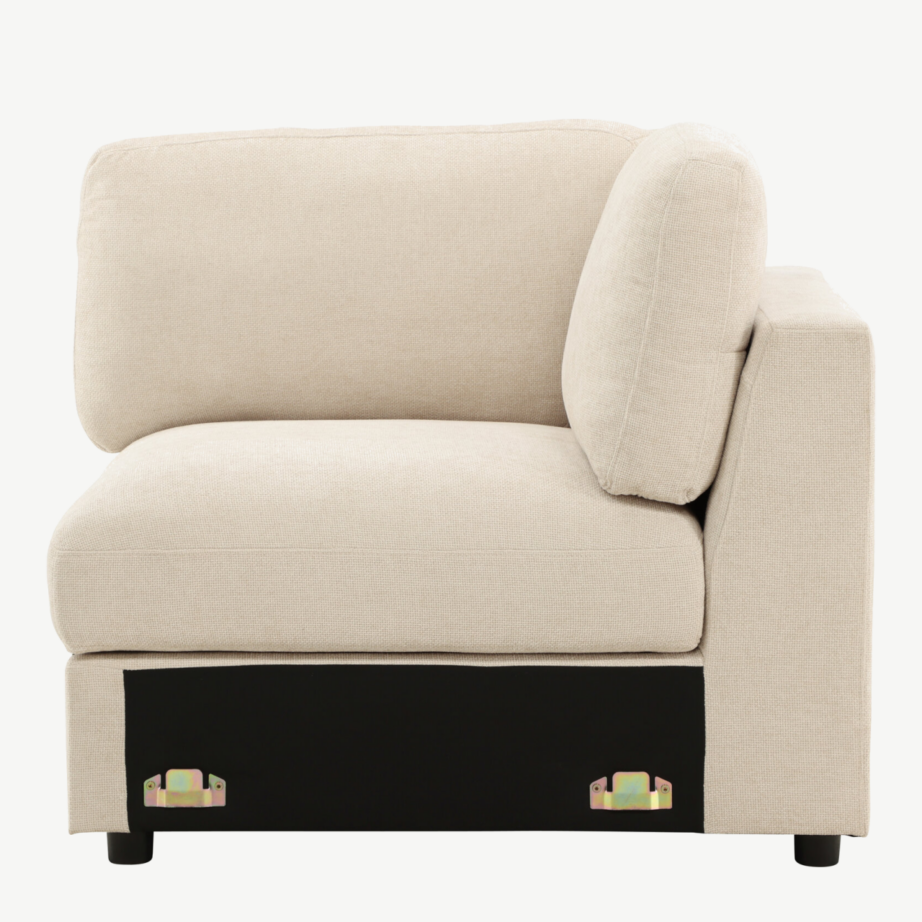 Mooduldiivani nurgamoodul Salerno (beež polüester, mustad jalad), 62004-102 – 5