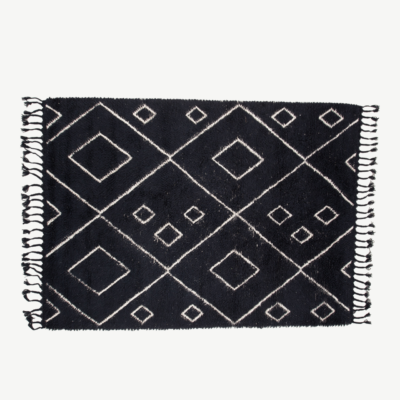 Must-valge geomeetrilise mustriga villavaip David 230x160 cm - 16095-108
