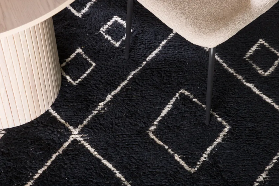 Must-valge villavaip David, kõrge karvaga, 350×250 cm, 16094-108 – 7