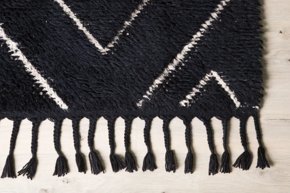 Must-valge villavaip David, kõrge karvaga, 350×250 cm, 16094-108 – 8