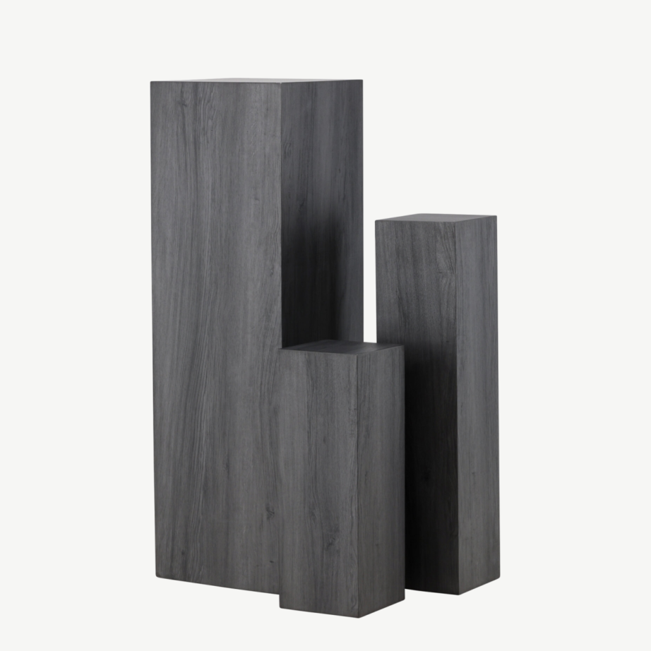 Must MDF Ramsvik postamentide komplekt, 3 eri kõrgust, GR24357 – 3