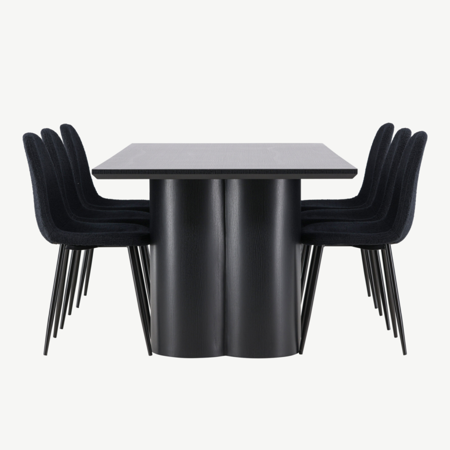 Must MDF söögilaud Olivia ja Polar buklee toolid (komplekt), GR24586 - 2