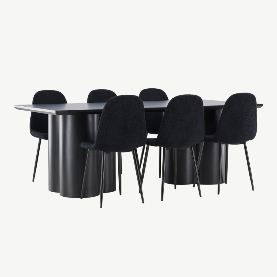 Must MDF söögilaud Olivia ja Polar buklee toolid (komplekt), GR24586 - 4