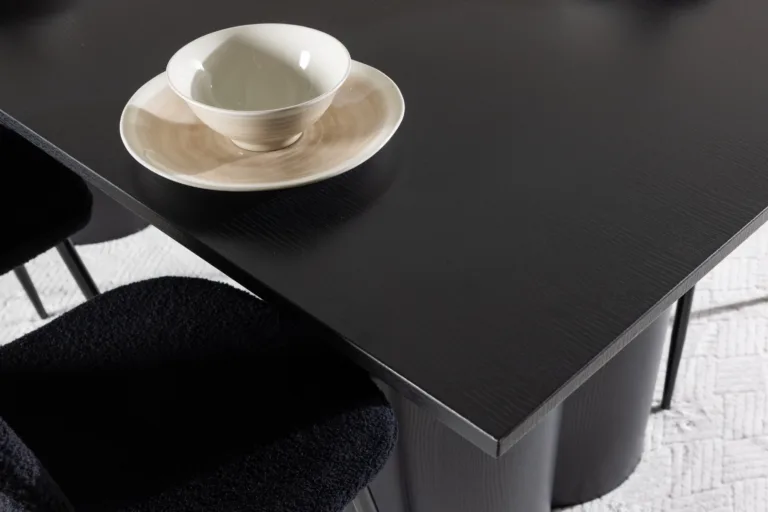 Must MDF söögilaud Olivia ja Polar buklee toolid (komplekt) - GR24586