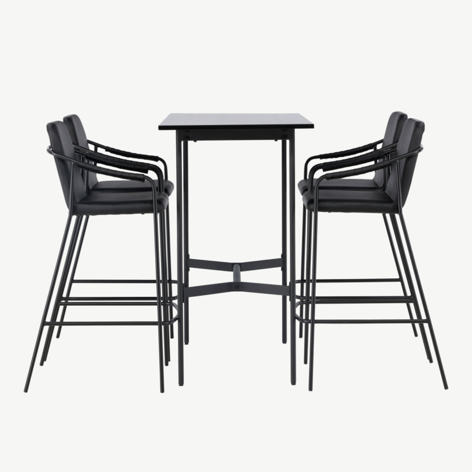 Must baarikomplekt Rax laud (MDF) ja Tvist baaritool (kunstnahk, teras), GR23698 – 2