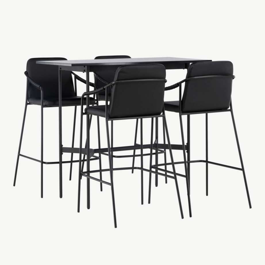 Must baarikomplekt Rax laud (MDF) ja Tvist baaritool (kunstnahk, teras), GR23698 – 4