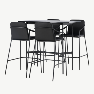 Must baarikomplekt Rax laud (MDF) ja Tvist baaritool (kunstnahk, teras) - GR23698