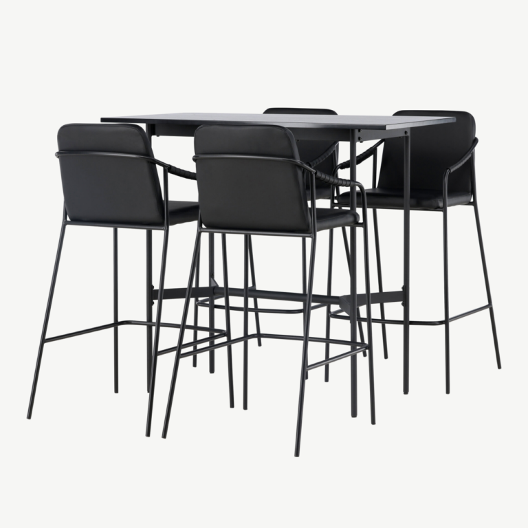 Must baarikomplekt Rax laud (MDF) ja Tvist baaritool (kunstnahk, teras) - GR23698