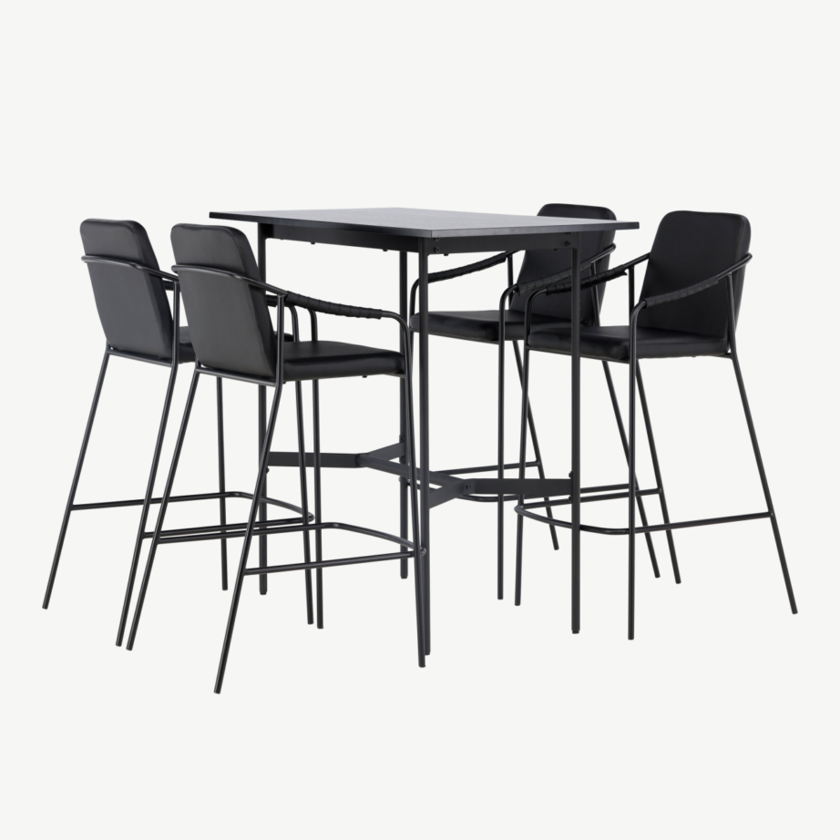 Must baarikomplekt Rax laud (MDF) ja Tvist baaritool (kunstnahk, teras), GR23698 – 6