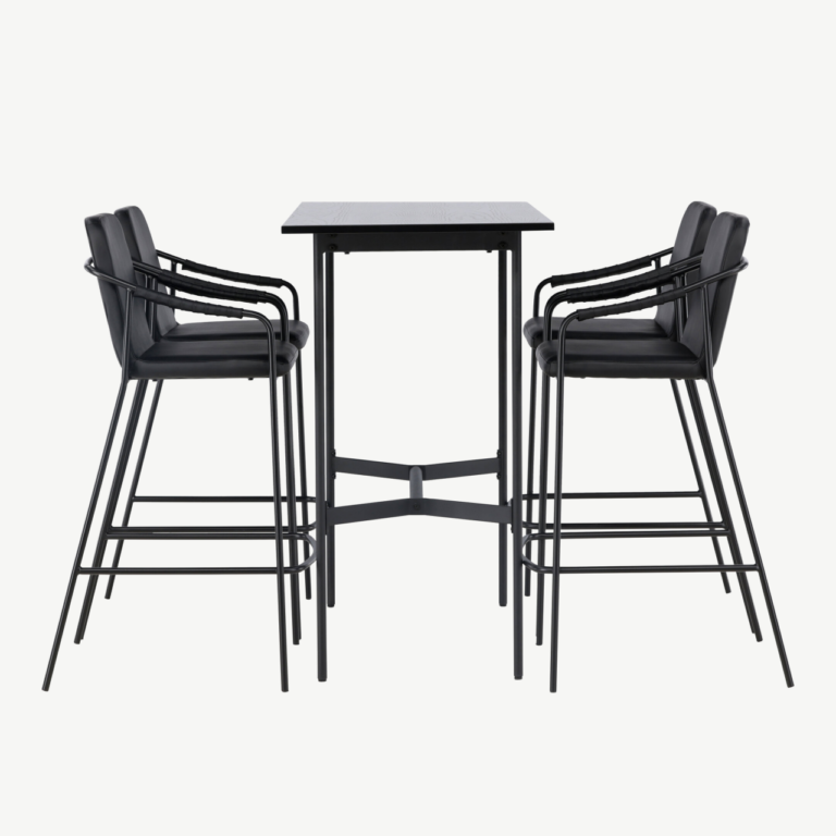 Must baarikomplekt Rax laud (MDF) ja Tvist baaritool (kunstnahk, teras) - GR23698