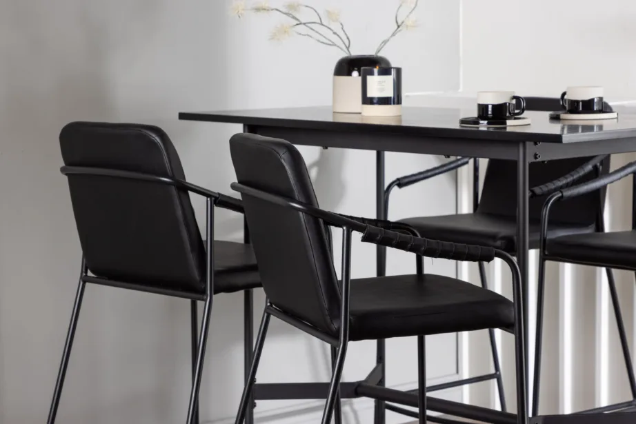 Must baarikomplekt Rax laud (MDF) ja Tvist baaritool (kunstnahk, teras), GR23698 – 9