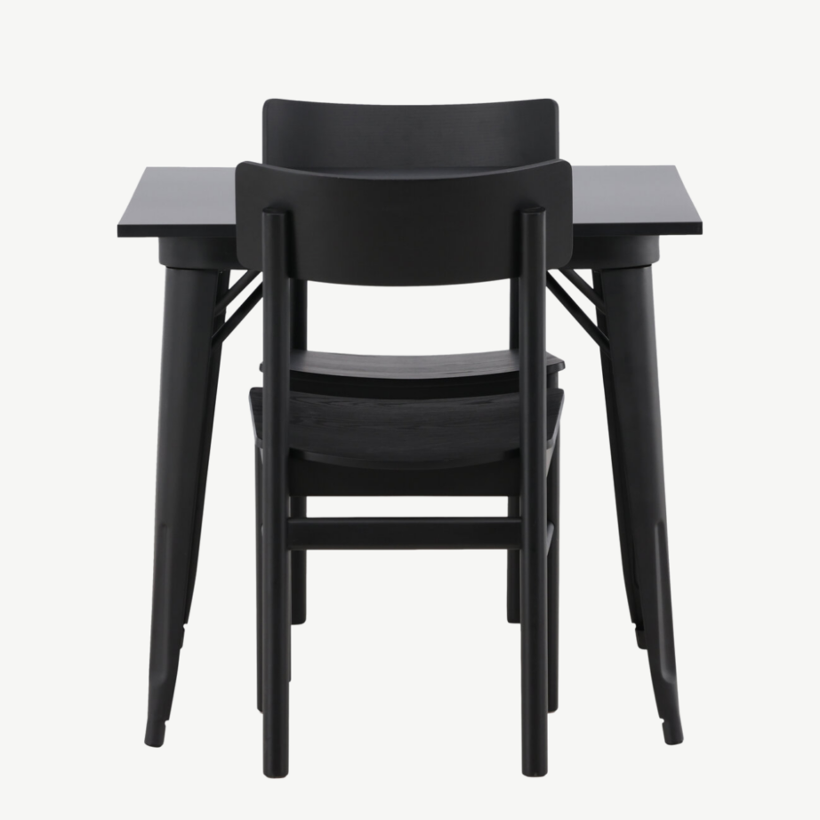 Must ristkülikukujuline söögilaud Tempe ja kaks Montros tooli, GR23005 – 2
