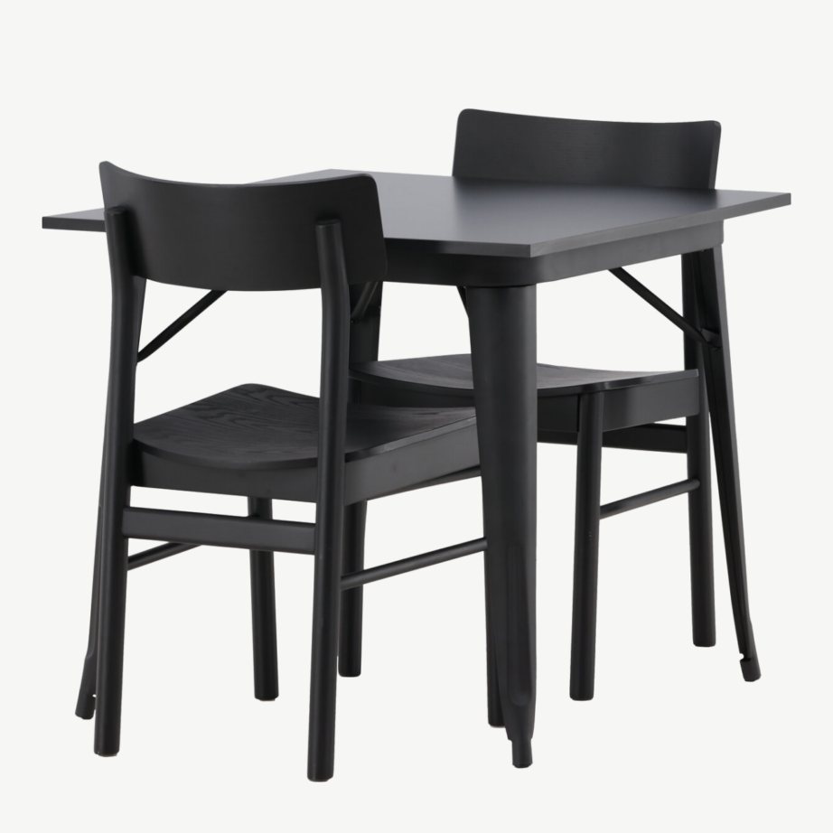 Must ristkülikukujuline söögilaud Tempe ja kaks Montros tooli, GR23005 – 3